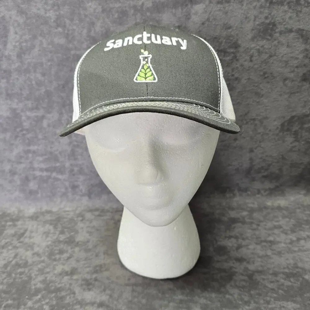 Sanctuary Beaker Gray White Trucker Hat Dutchie Richardson Adjustable Strap Cap